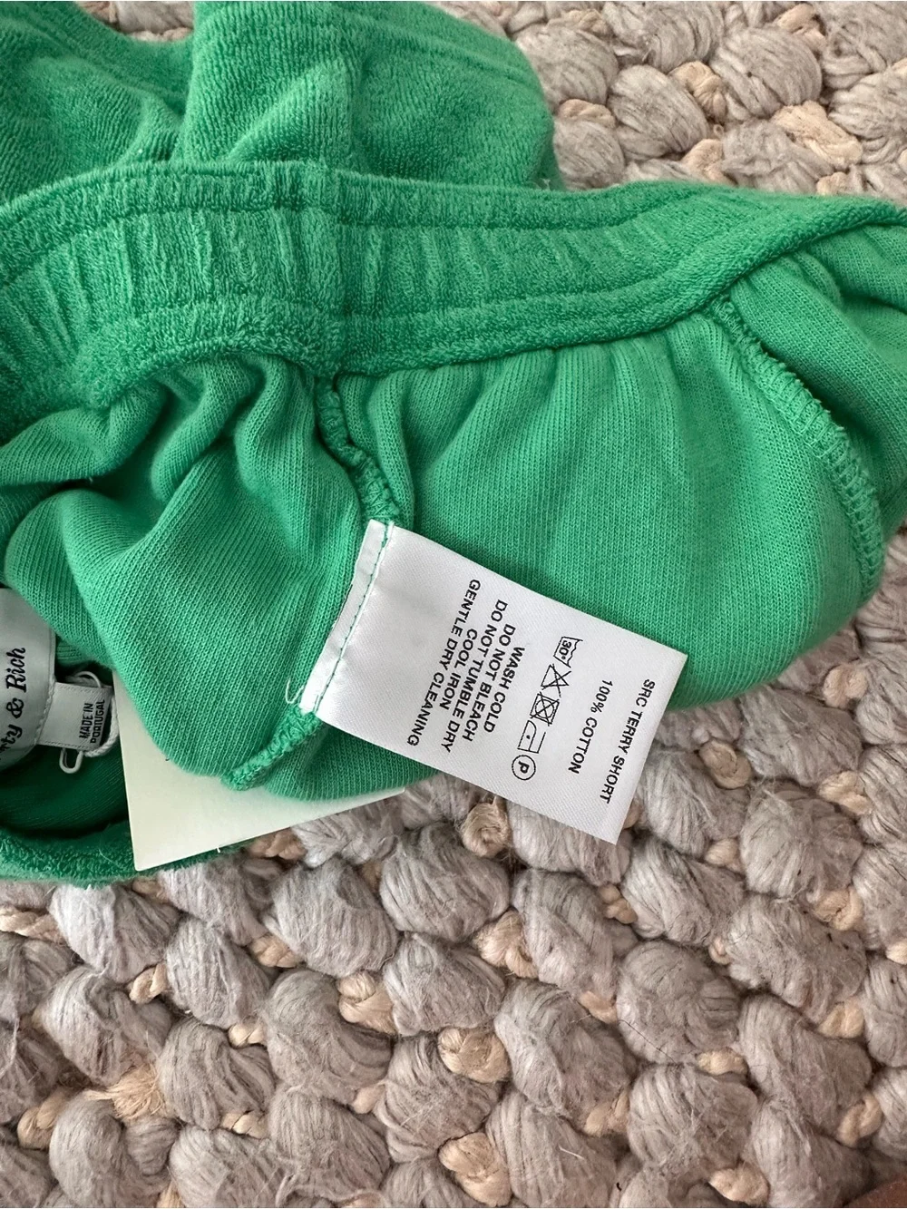 NWT Sporty & Rich Green Terry cloth shirts Classic white logo size small